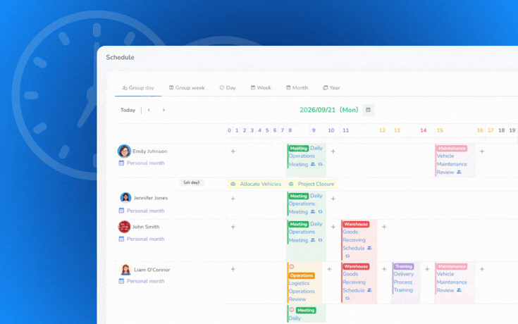 SANZE Schedule Overview